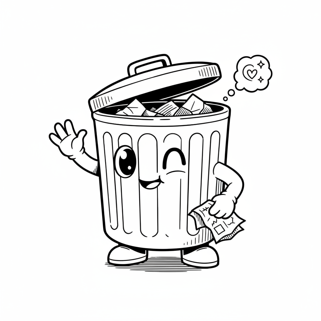 How To Draw A Trash Can Really Easy Drawing Tutorial 819x1024