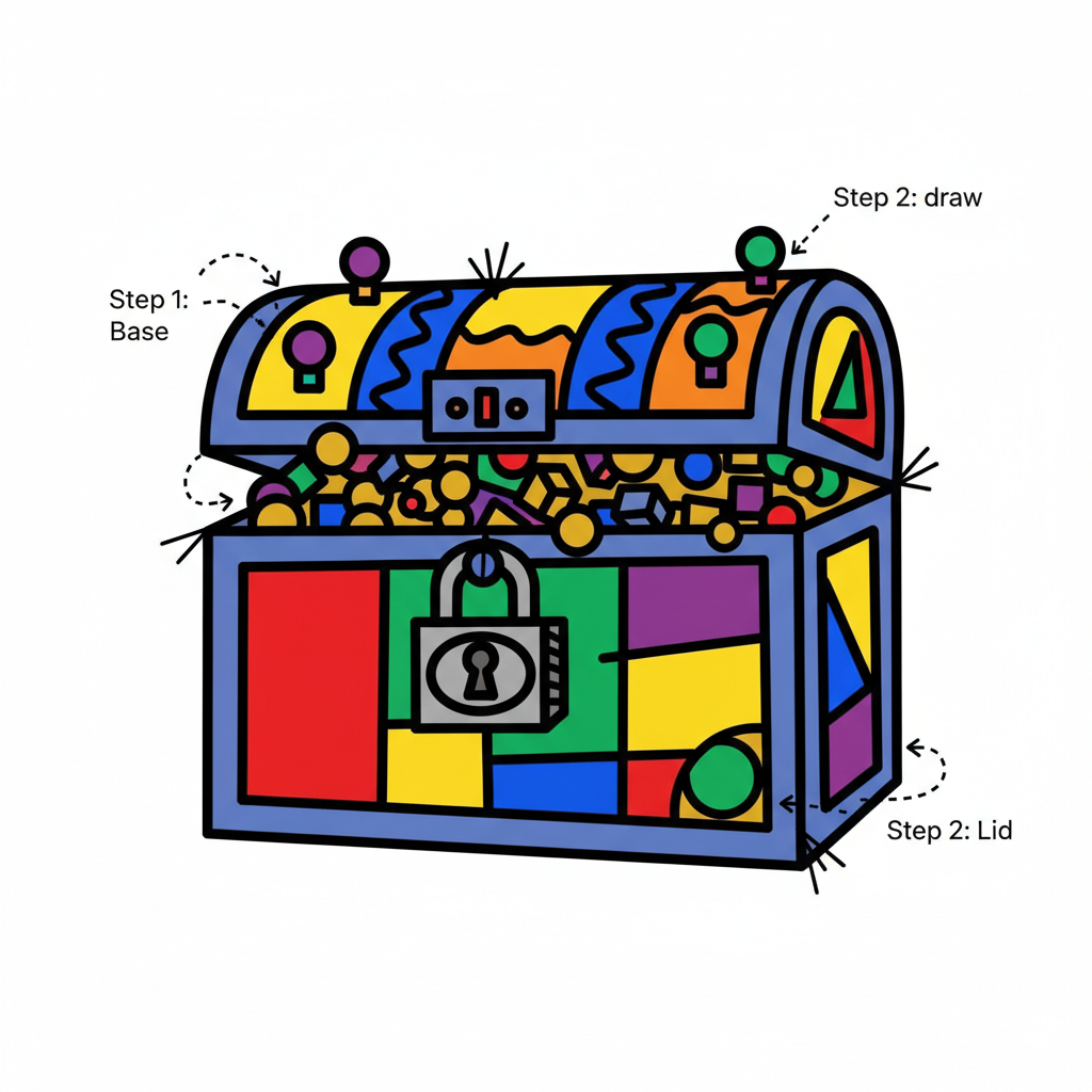 How to Draw a Treasure Chest example 6