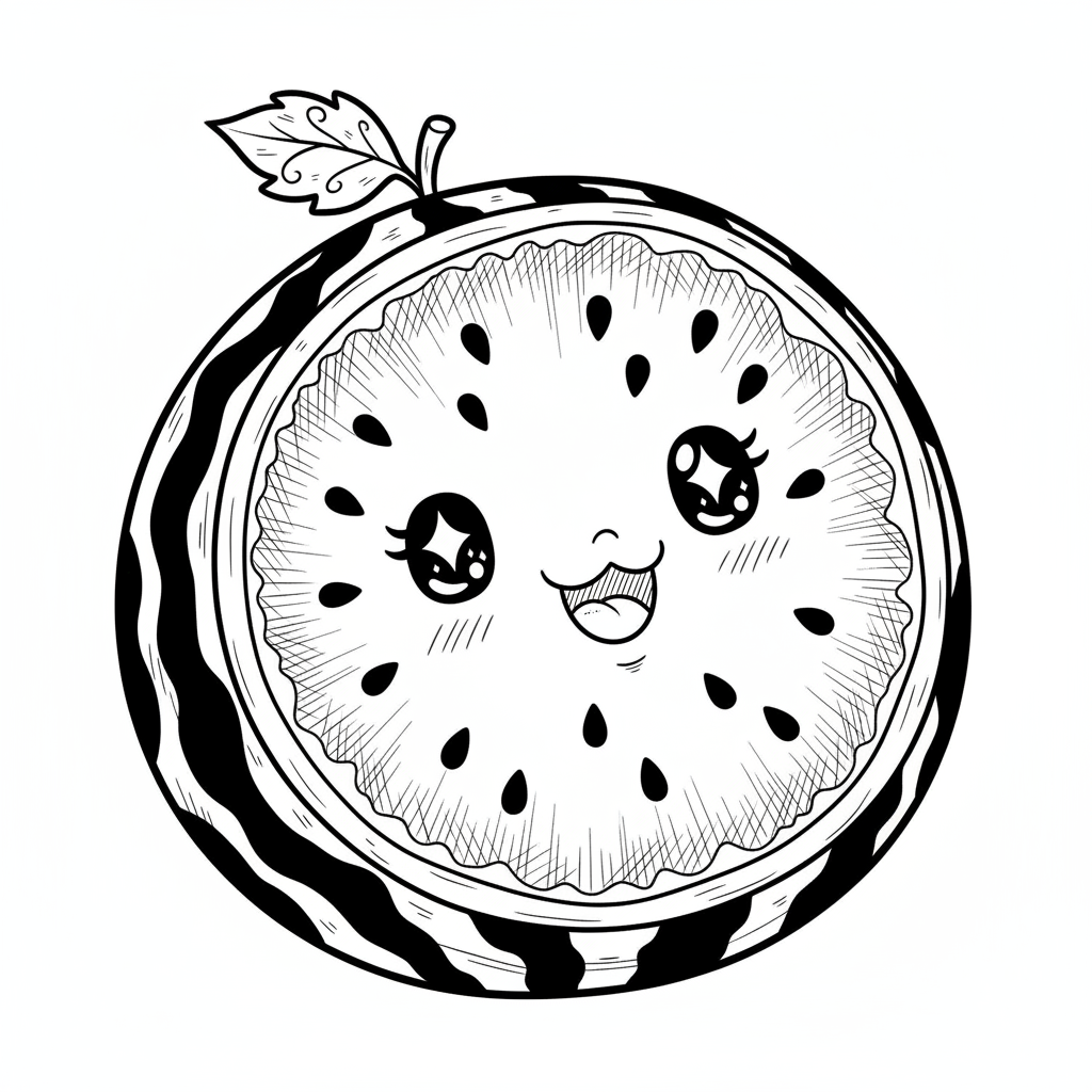 How to Draw a Watermelon example 2