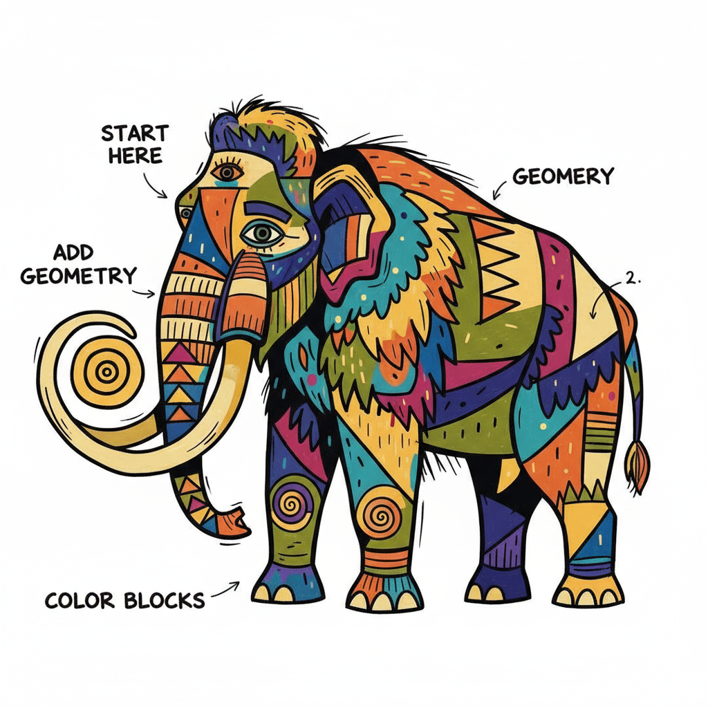 How to Draw a Woolly Mammoth example 6