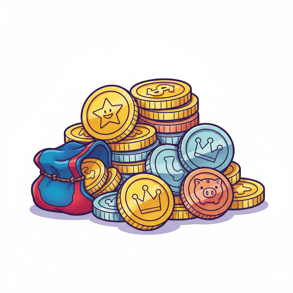 how to draw coins. Activities for Kids.