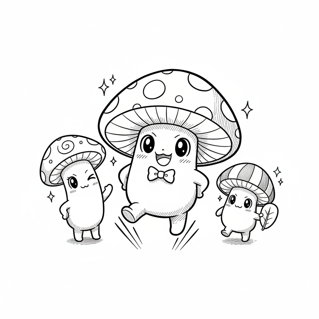 How to Draw Mushrooms example 2