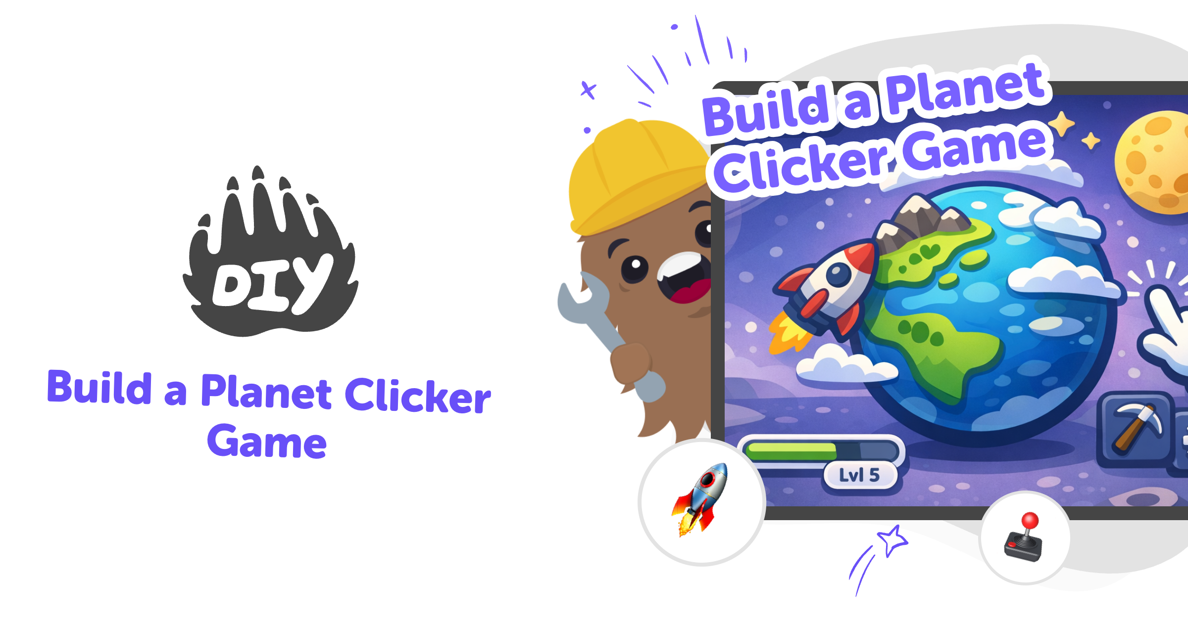 Build a planet clicker game with guided coding for kids