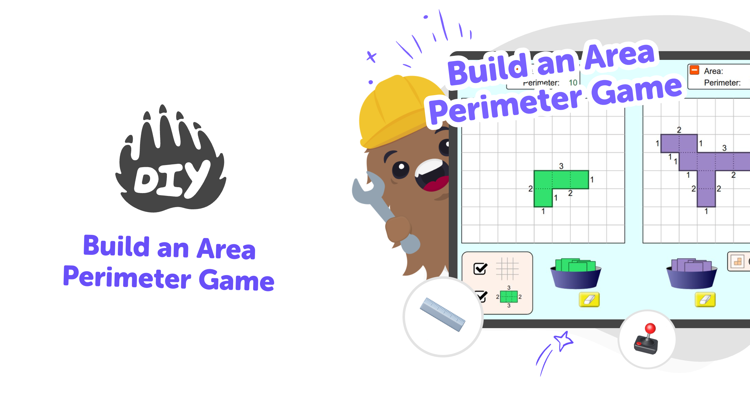 Build an area perimeter game for kids