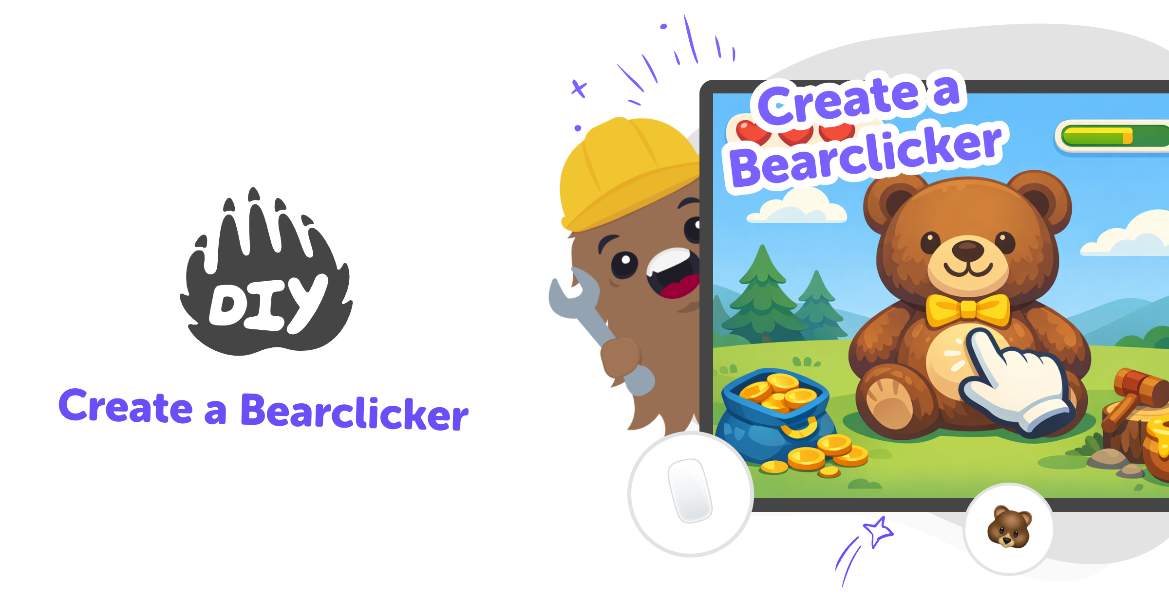 Bear Coding Create a bearclicker for kids | Build and play with Vibe Coding