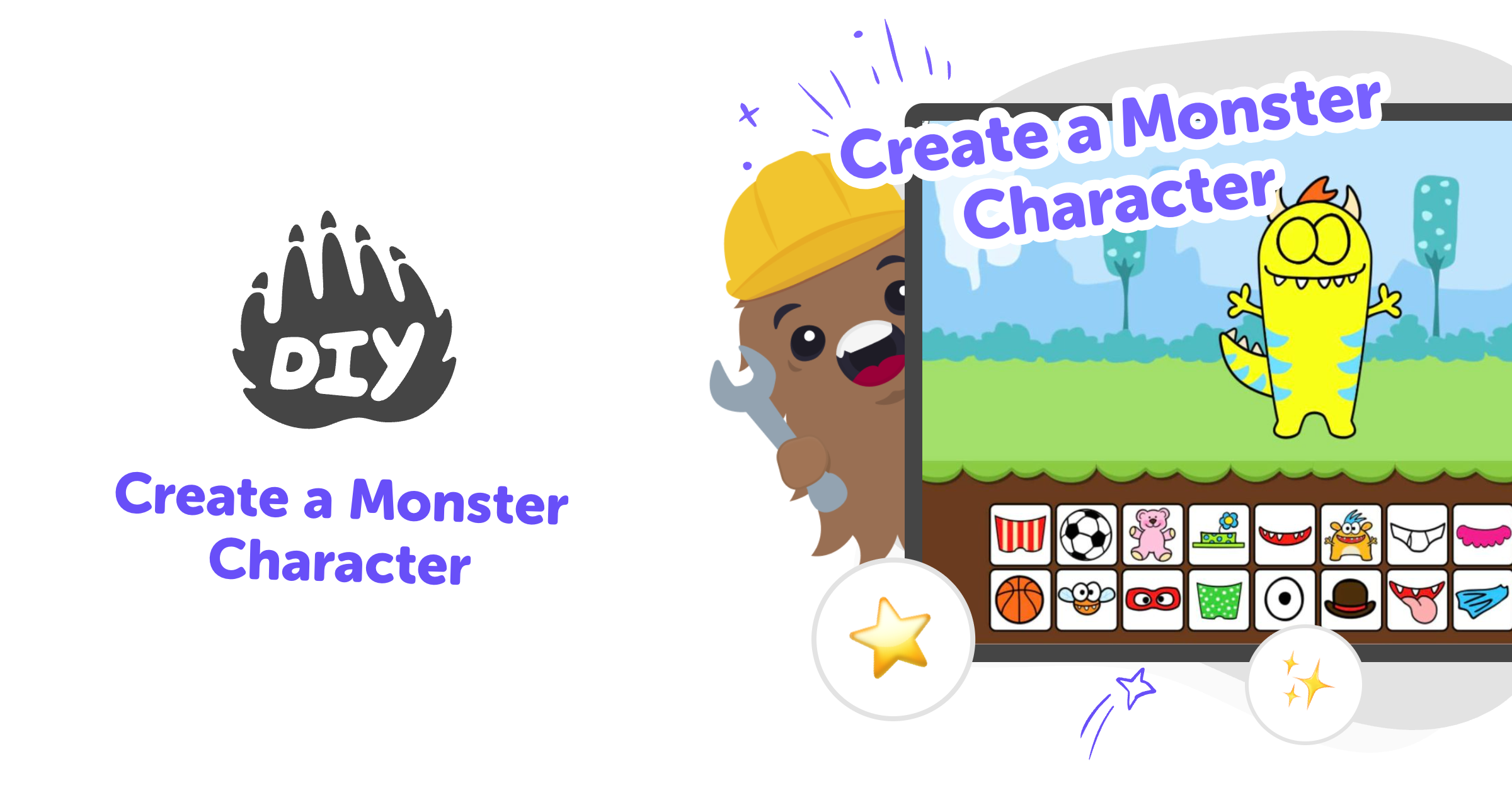 Create a monster character with guided creative coding