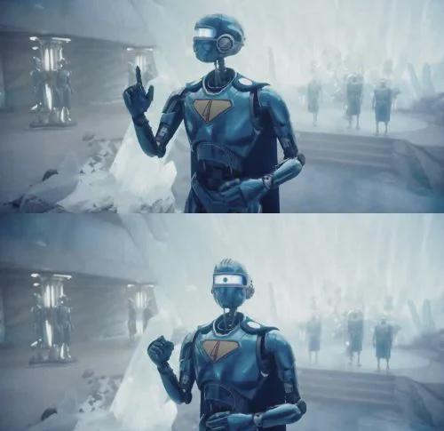 Superman Robot pointing