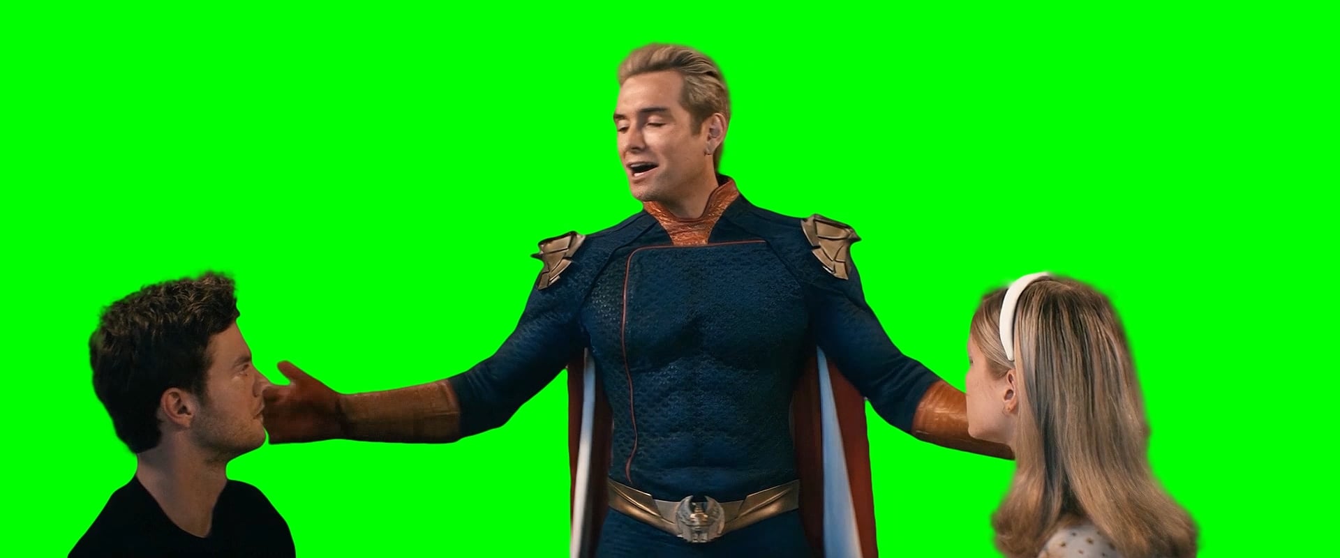 Homelander saying "I'M KIDDING!" Green Screen Meme Template | The Boys TV Show