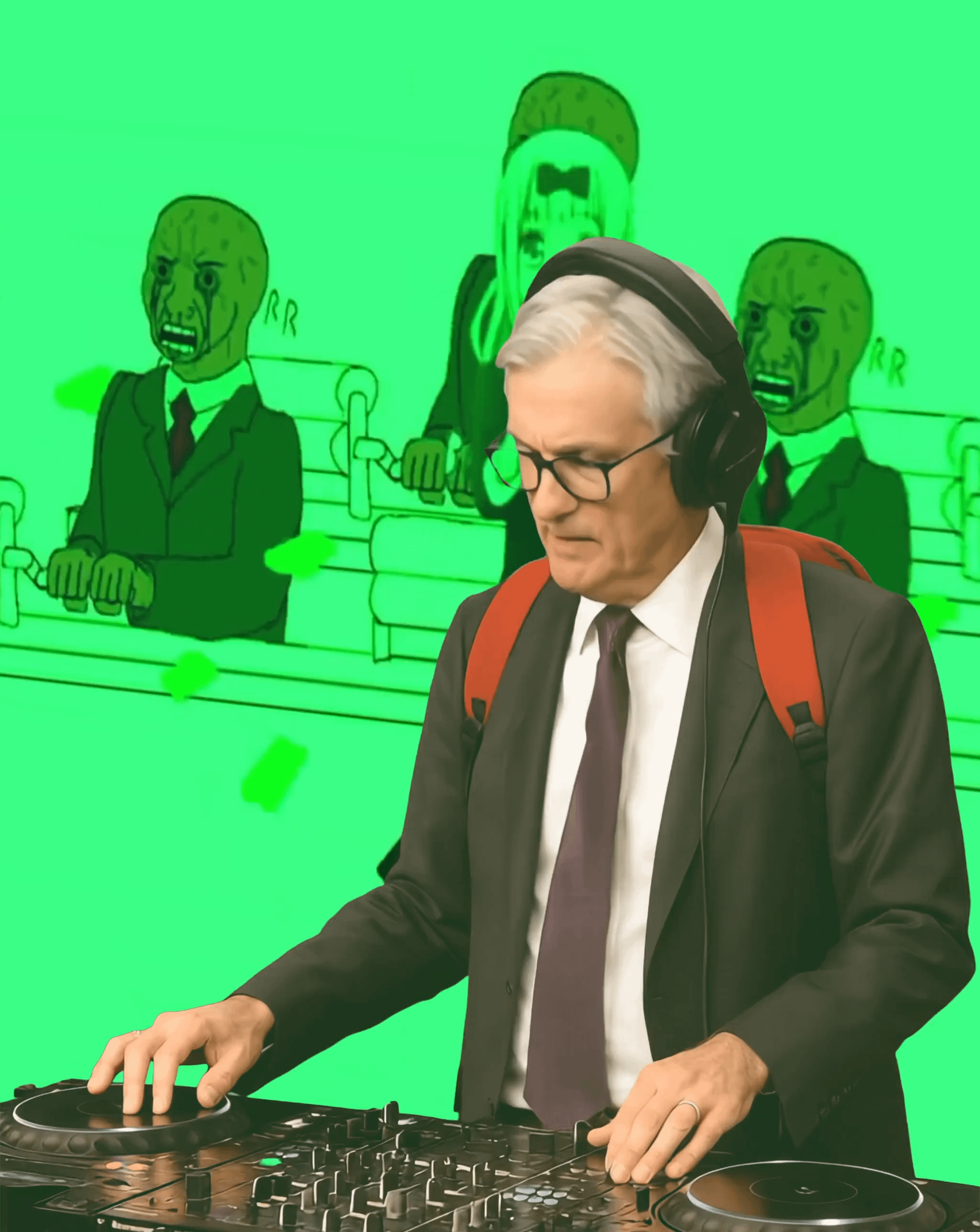 Jerome Powell announcing rate cuts template