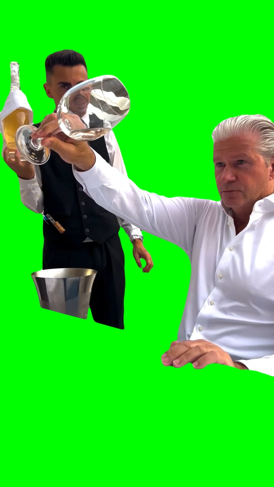 Guy playing with Wine Glass Green Screen Meme Template | Dries Roelvink playing with Wine Glass