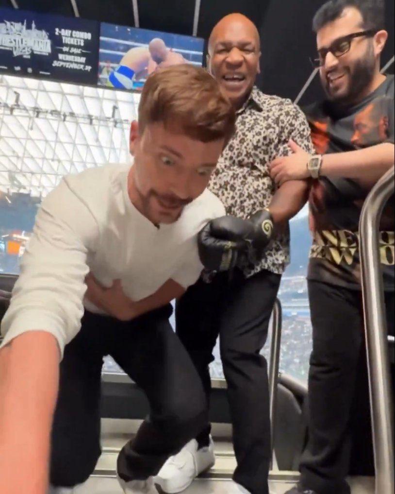 MrBeast getting punched by Mike Tyson