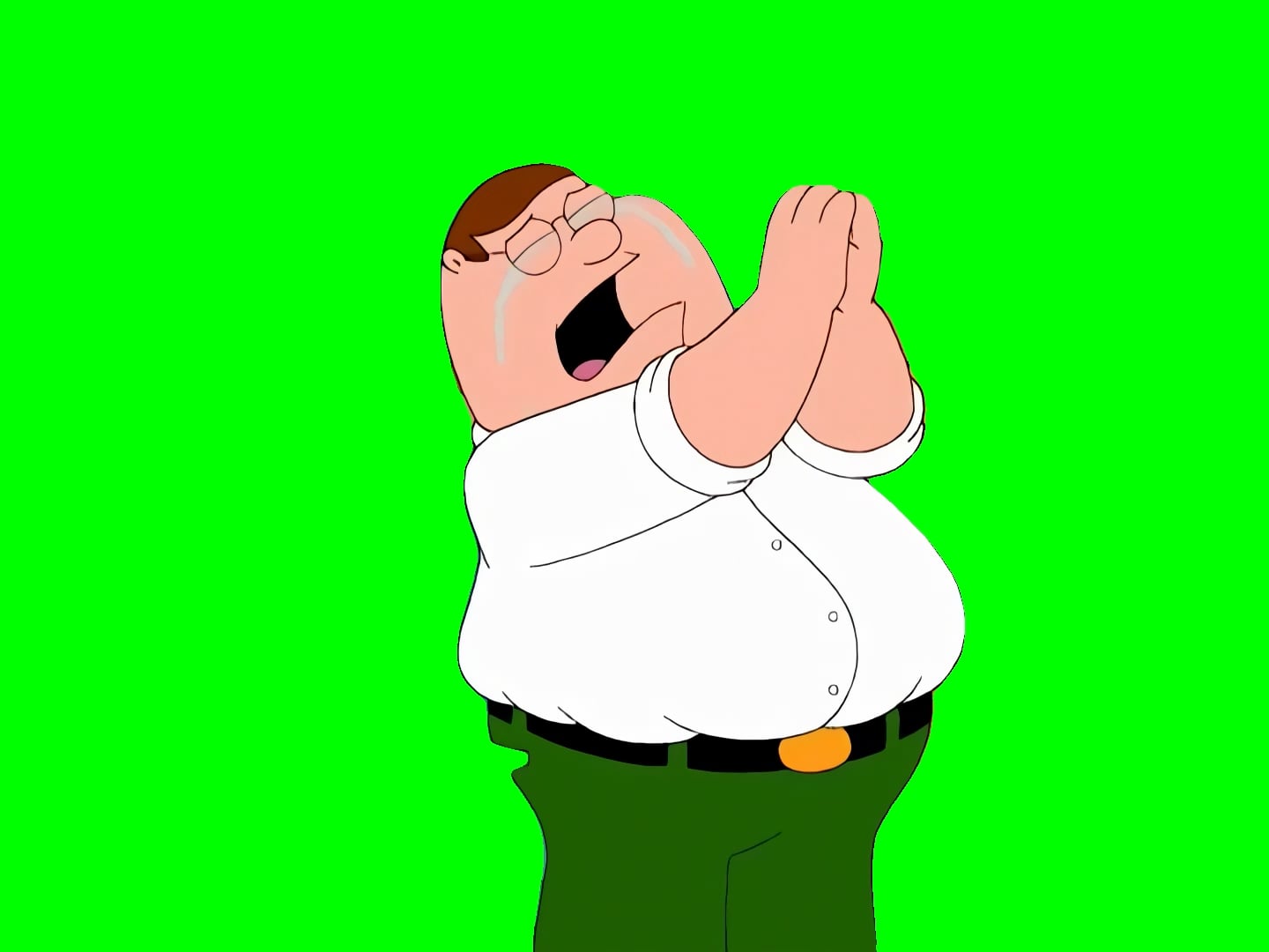 Peter Griffin Crying and Clapping Green Screen Meme Template | Family Guy