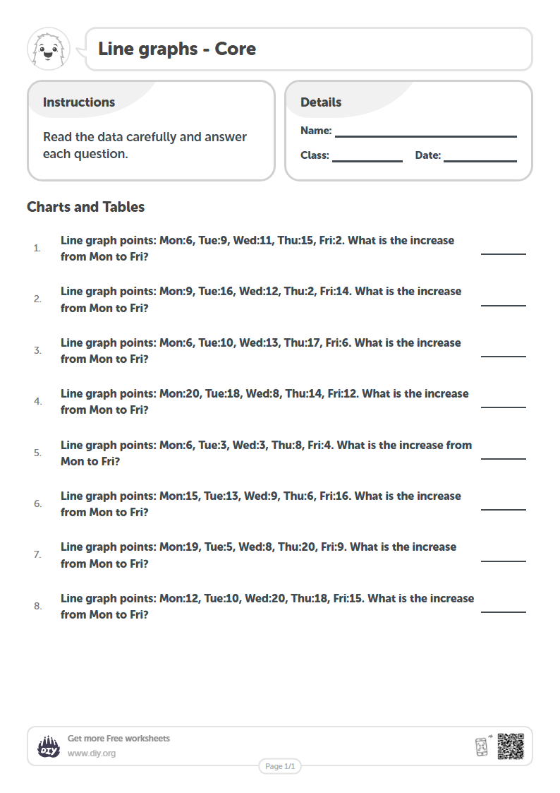 Line Graphs Worksheet Introduction Free Line graphs Worksheets