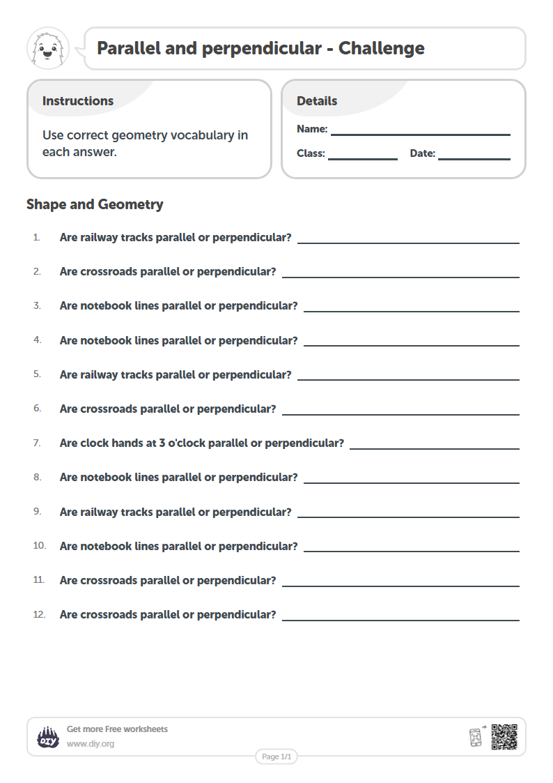 Parallel Vs Perpendicular Math Riddle Free Parallel and perpendicular Worksheets